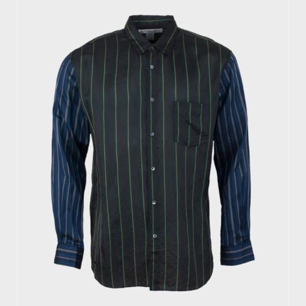 Comme des Garçons Shirt Black Multi-Colour Stripe Button Up